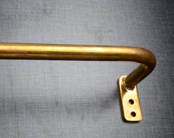 Handcrafted Unlacquered Brass Curtain Rod: French Return Style