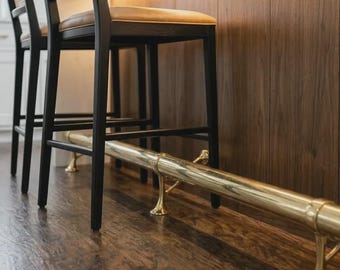 Solid Brass Bar Foot Rail – 50mm Unlacquered Brass Tube