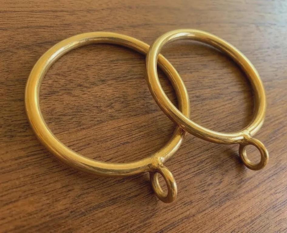 Brass Curtain Rings, Handcrafted Curtain hangers with eyelet