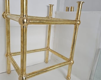 Base de lavabo de consola de latón, lavabo de baño de lujo, soporte de lavabo de latón, marco de tocador de baño personalizado