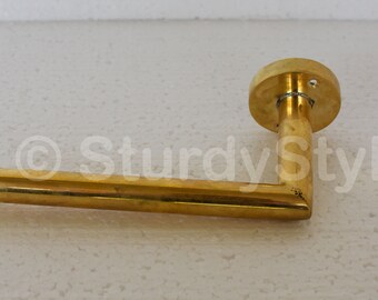 Handcrafted Unlacquered Brass Toilet Paper Holder