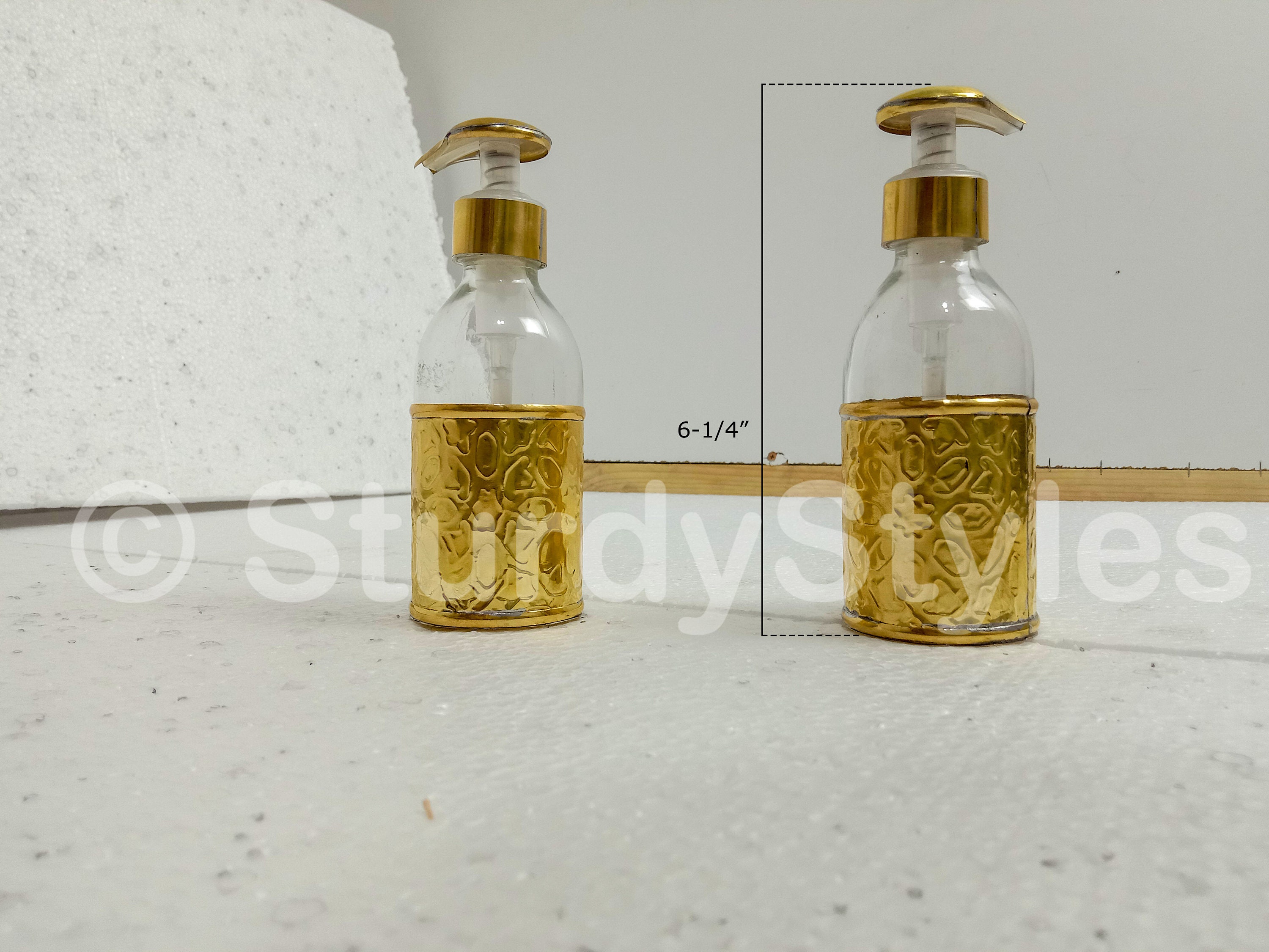 Engraved Brass Glass Liquide Soap Pump Dispenser Etsy
