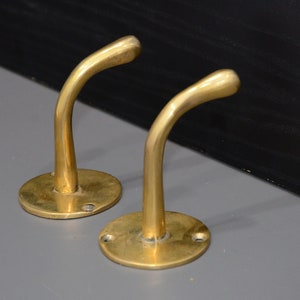 Brass Wall Hook, Unlacquered Brass Towel Hooks, Solid Brass Hanging Hook, Bathroom Hooks, Small Hooks