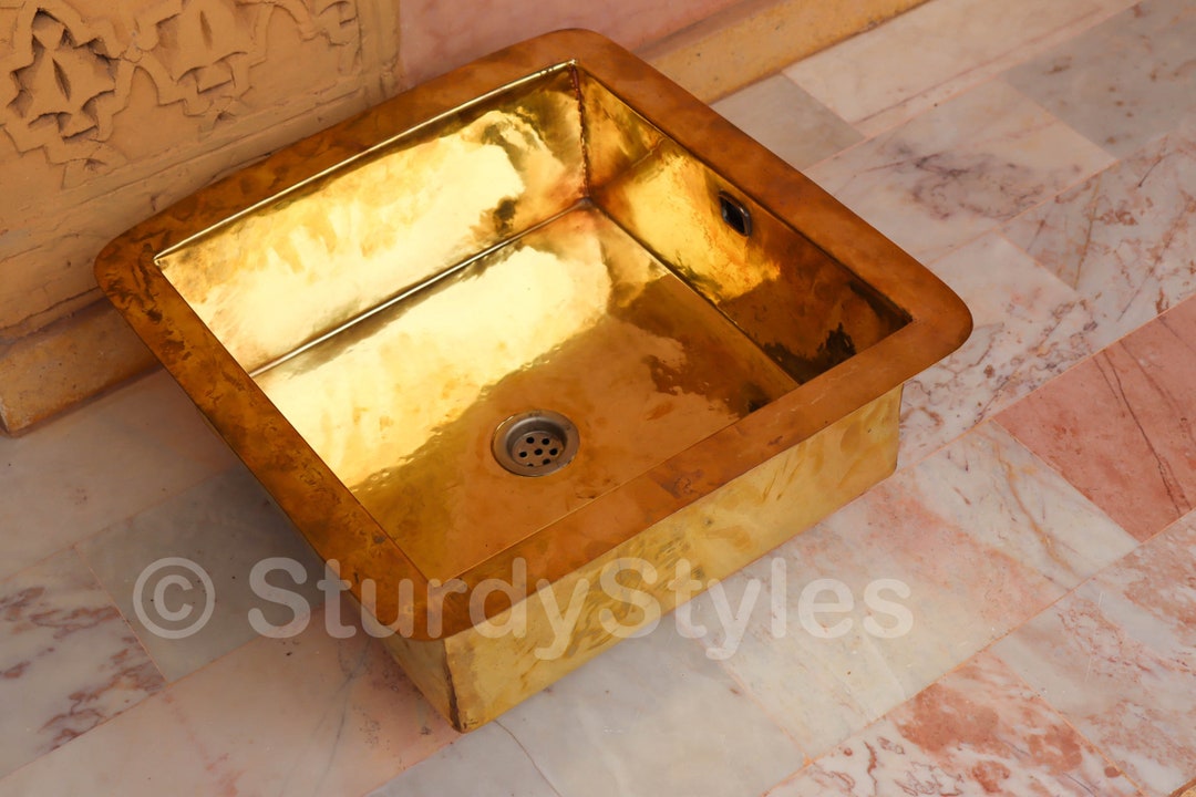 Unlacquered Brass Undermount Smooth Sink S231705 Etsy