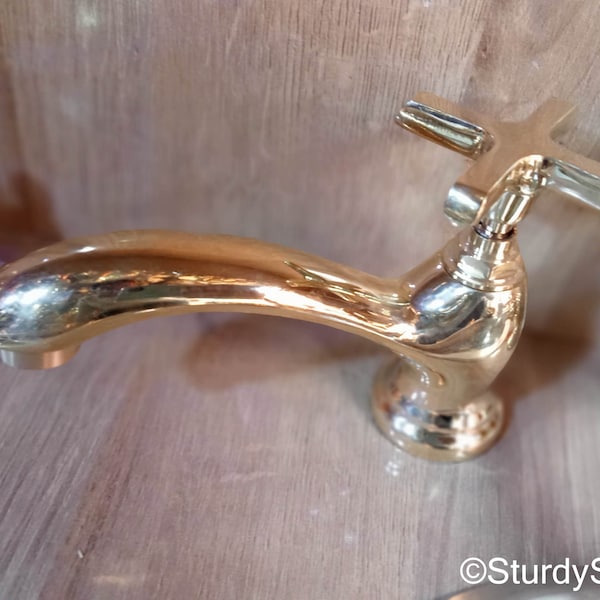 Moroccan Handmade Brass Faucet For Bathroom Vanity and Laundry, S231316