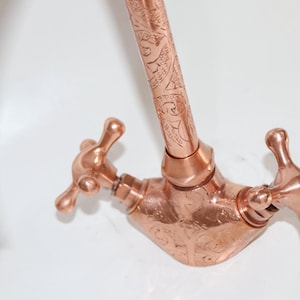 Handmade Copper Faucet With Unique Open Spout