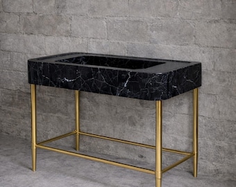 Brass Console Sink Legs – 50mm Diameter Washstand Frame