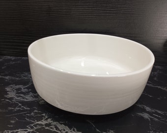 White Ceramic Bowl Bathroom Sink, Round Ceramic Basin, Artisanal Vessel Sink, Handmade Washbasin