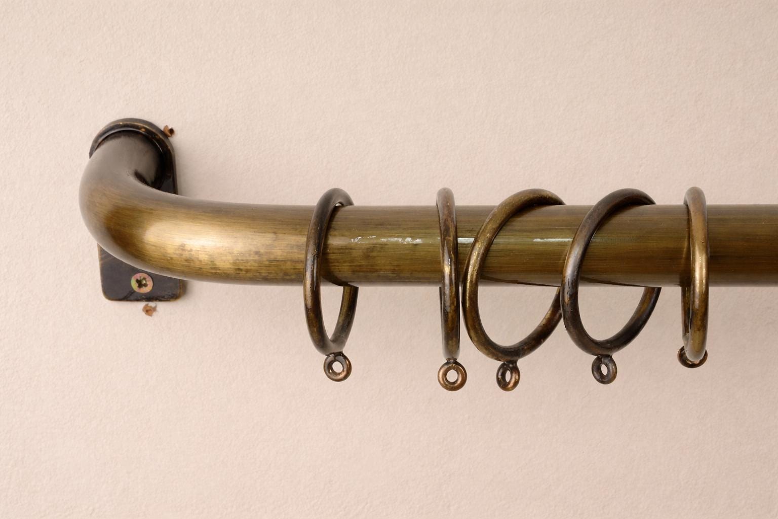 Self Return Rods Solid Brass Curtain Rod – Unlacquered Bronze Finish French Return Rod ...