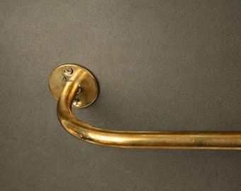 Solid Brass Towel Bar 16mm – Unlacquered Brass Bathroom Hardware
