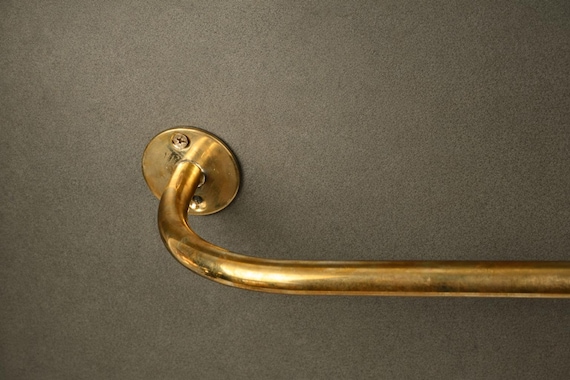 Solid Brass Towel Bar 16mm – Unlacquered Brass Bathroom Hardware