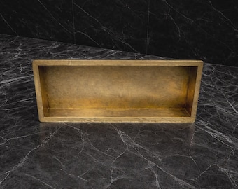 Hand-Hammered Solid Brass Shower Niche – Recessed Bathroom Storage Cubby
