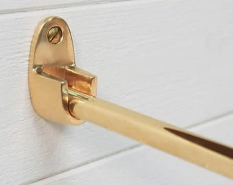 Brass Inside Mount Cafe Curtain Rod, Kitchen Cafe Curtain Hardware, 16mm / 10mm Curtain Pole