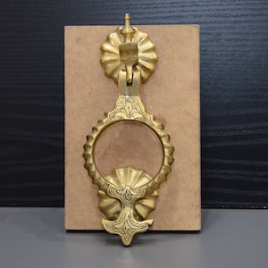 Hancrafted Heavy Brass Door Knocker, Vintage Old Style Unlacquered Brass Door