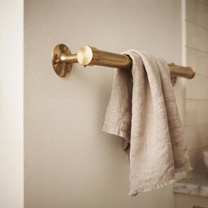 Brass Towel Rod, Kitchen Towel hanger, Wall / Cabinet Mount