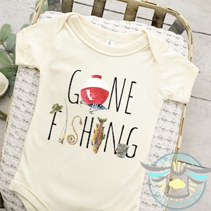 Gone Fishing Onesie® Fishing Buddy, Gone Fishin' Onesie® Biggest Catch Onesie® Reel, Fishing Onesie® Fish Onesie® Nautical, Fishing Rods