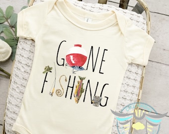 Gone Fishing Onesie® Fishing Buddy, Gone Fishin' Onesie® Biggest Catch Onesie® Reel, Fishing Onesie® Fish Onesie® Nautical, Fishing Rods