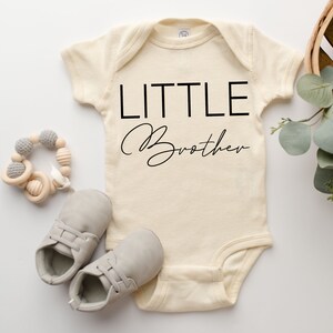Little Brother Baby Onesie® Sibling Outfit, New Baby Brother, Baby Announcement, Brother Announcement, Little Bro, Infant Apparel, Natural