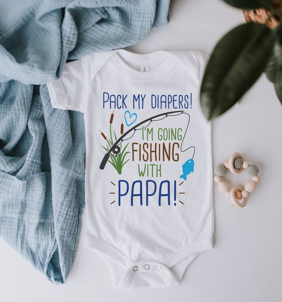 Papa's Fishing Buddy Baby Onesie® Pack My Diapers I'm Going