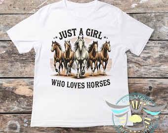 Just A Girl Who Loves Horses Shirt, Horse Lover Shirt, Cute Horse Shirt, Equestrian Shirt, Horse Riding, Horse Gift For Girls, Horse Apparel