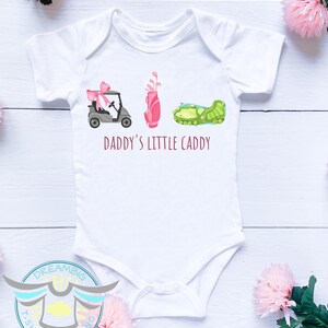Daddy&#39;s Little Caddy Onesie® Golf Onesie® Lil Caddy Onesie® Cute Girl Onesie® Daddy&#39;s Girl, Little Caddy Onesie® Caddy, Baby Announcement