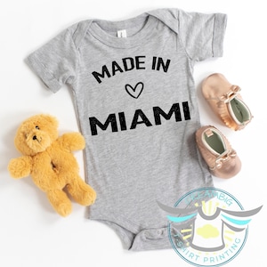 Made In Miami Baby Onesie® Florida State Pride Outfit, Baby Announcement, Pregnancy Reveal, Miami Baby Clothes, Newborn Babies First Outfit