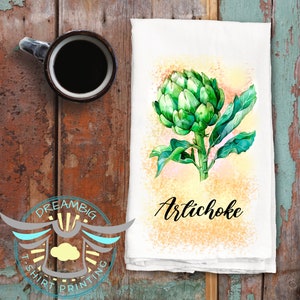 Artichoke Kitchen Towel, Fresh Vegetables, Kitchen Decor, Tea Towel, Farmers Market, Gardening, House Warming, Garden Decor, Hostess Gift