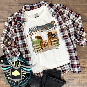 Little Cattle Checkin Buddy Shirt, Red Holstein, Cattle Farmer Shirt, Cattle Rancher, Future Farmer, Country Shirt, Ranch Life, Cow Shirt