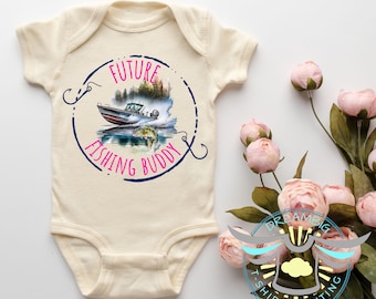 Fishing Baby Onesie® Daddy's Future Fishing Buddy Baby Onesie® Baby Shower, Cute Girl Baby Onesie® Daddy's Girl, Daddy's Buddy, Announcement