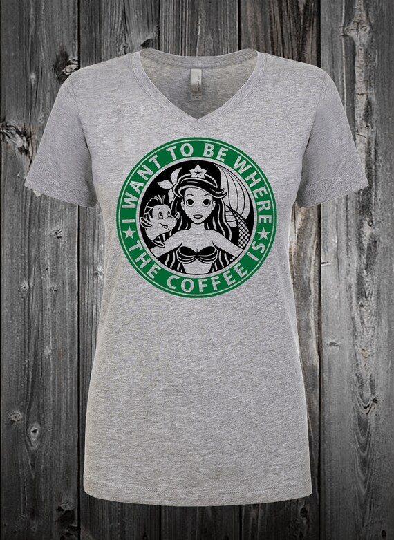 Little mermaid starbucks shirt Clearance
