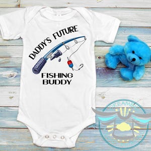 Fishing Baby Onesie® Daddy&#39;s Future Fishing Buddy Baby Onesie® Baby Shower Gift, Cute Baby Onesie® Daddy&#39;s Boy, Daddy&#39;s Buddy, Announcement