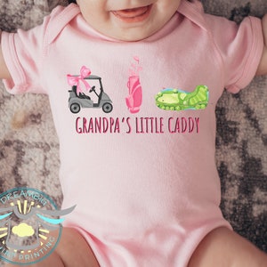 Grandpa&#39;s Little Caddy Onesie® Golf Onesie® Lil Caddy Onesie® Cute Girl Onesie® Grandpa&#39;s Girl, Little Caddy Onesie® Caddy, Grandparents