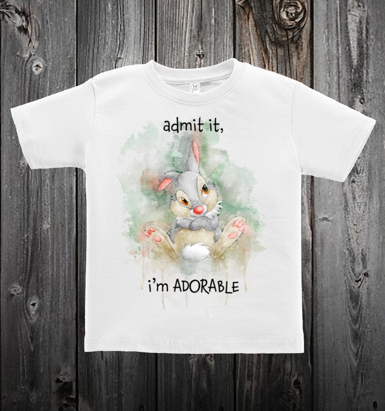 Baby Onesie Disney Thumper Rabbit Long Sleeve Onesie Baby Shower Disney Baby Clothes Disney Bambi Admit It I/'m Adorable Gift Idea