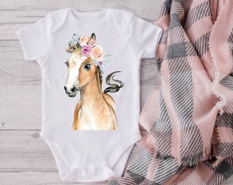 Horse Baby Onesie® Personalization Baby Gifts, Baby Shower Gift, Cute Baby Onesie® Farm Animals, Farm Onesie® Announcement, Reveal, Bodysuit