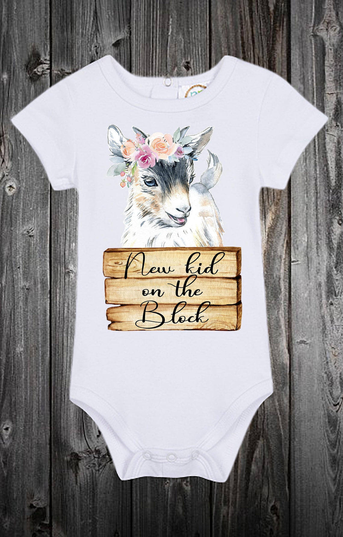 New Kid On The Block Baby Goat Baby Onesie Baby Shower Gift Etsy