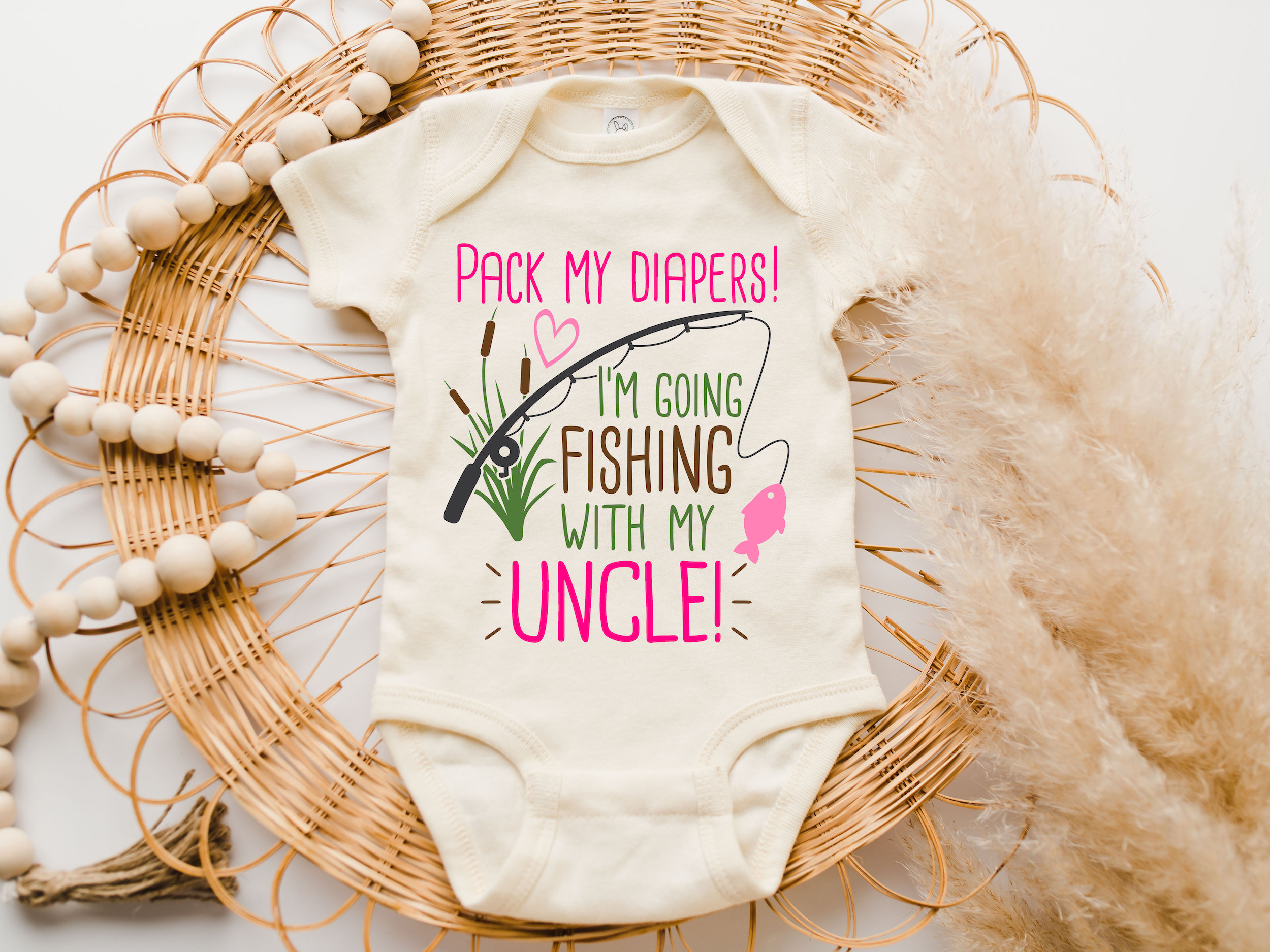 Uncle's Fishing Buddy Baby Onesie® Pack My Diapers I'm Going Fishing With  Uncle, Uncle's Girl Baby Onesie® Gone Fishin', Uncle Gifts 