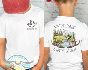 Hunting Shirt, Huntin Fishin & Lovin Everyday, Boondock Boy, Deer Hunting, Duck Hunting, Fishing Shirt, Country Boy, Outdoor