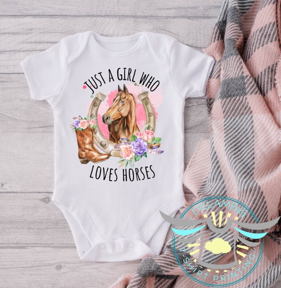 Horse Baby Onesie Just A Boy Who Loves Horses Cowgirl Baby Onesie Horse Farmer Country Girl Onesie Horses Ranch Life Farm Life White Etsy
