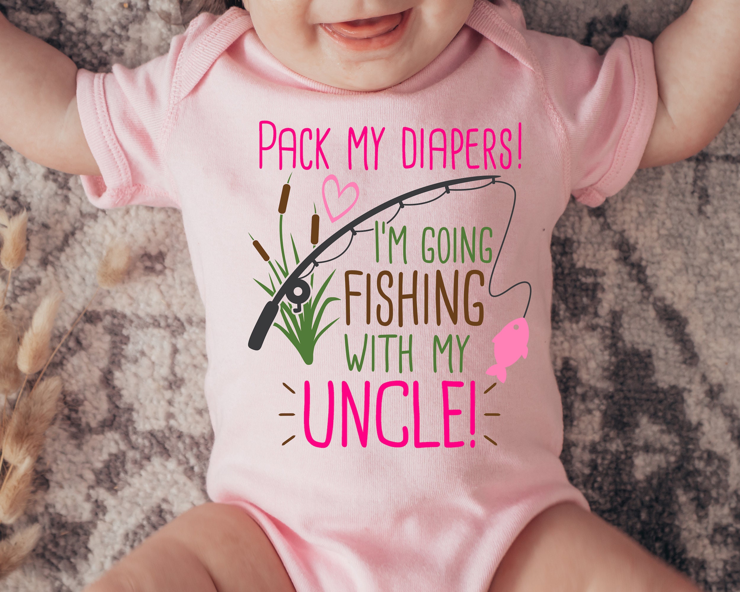 Uncle's Fishing Buddy Baby Onesie® Pack My Diapers I'm Going Fishing With  Uncle, Uncle's Girl Baby Onesie® Gone Fishin', Uncle Gifts