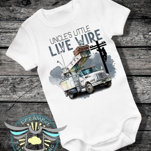 Lineman Baby Onesie® Uncle&#39;s Little Live Wire, Uncle Nephew Gift, Lineman Baby Outfit, Lineman Baby Apparel, Future Lineman, Lineman Family