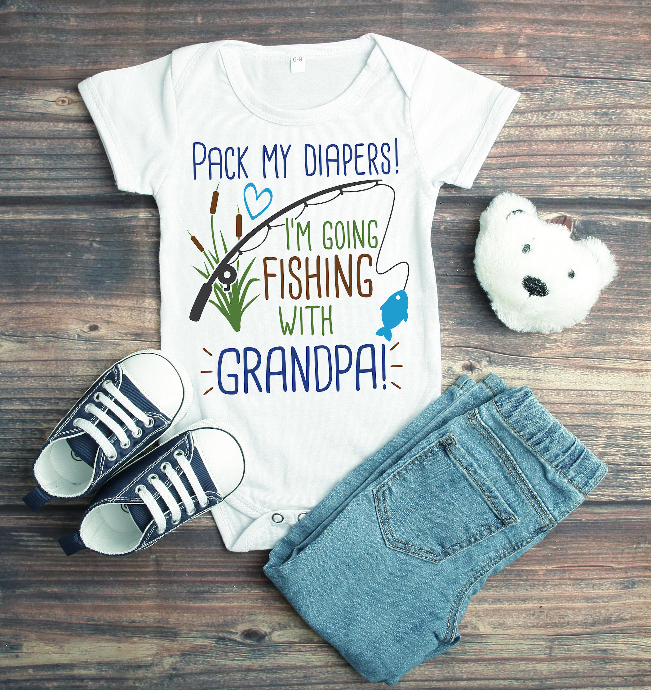 Grandpa's Fishing Buddy Baby Onesie® Pack My Diapers I'm Going Fishing With  Grandpa, Grandpa's Boy Baby Onesie® Gone Fishin', Grandpa Gifts