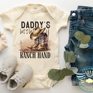 Cowboy Baby Onesie® Daddy's Little Ranch Hand Baby Onesie® Country Boy, Cowboy Boots, Country Life, Ranch Life, Cute Boy Farm Onesie® Farmer
