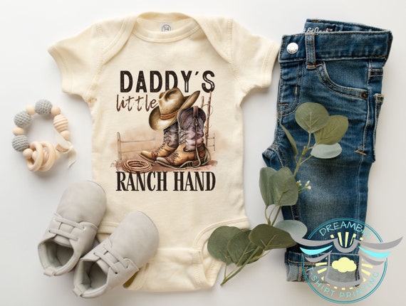 Cowboy Baby Onesie® Daddy's Little Ranch Hand Baby Onesie® Country Boy, Cowboy Boots, Country Life, Ranch Life, Cute Boy Farm Onesie® Farmer