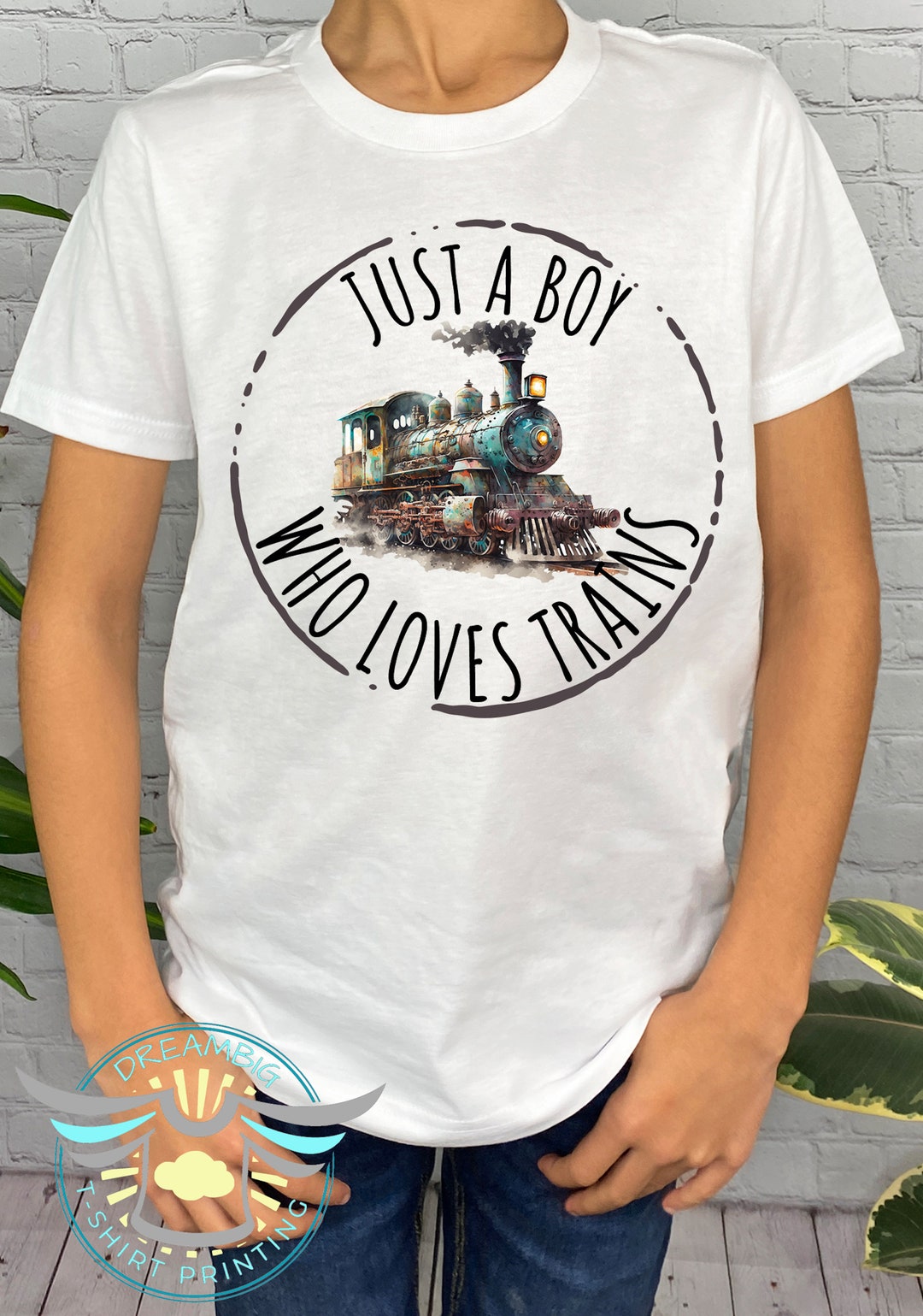 Train Shirt, Just A Boy Who Loves Trains, Conductor, Railroad, Kids