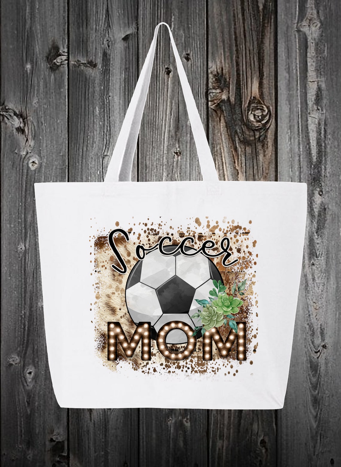 Tote Bag Soccer Mom Sports Bag Canvas Tote Cotton Tote Etsy