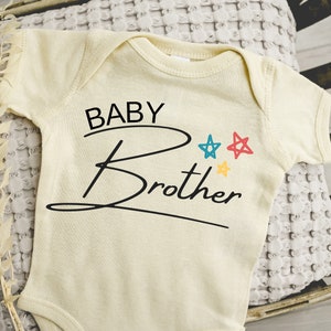 Baby Brother Baby Onesie® Baby Announcement, Reveal, Big Brother, Siblings, Baby Boy, Gender, Reveal, Sibling Onesie® Family, Natural