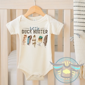 Duck Hunter Onesie® Little Duck Hunter, Feathers, Gone Huntin' Onesie® Duck Call Onesie® Baby Boy Onesie® Hunting Buddy Onesie® Outdoors