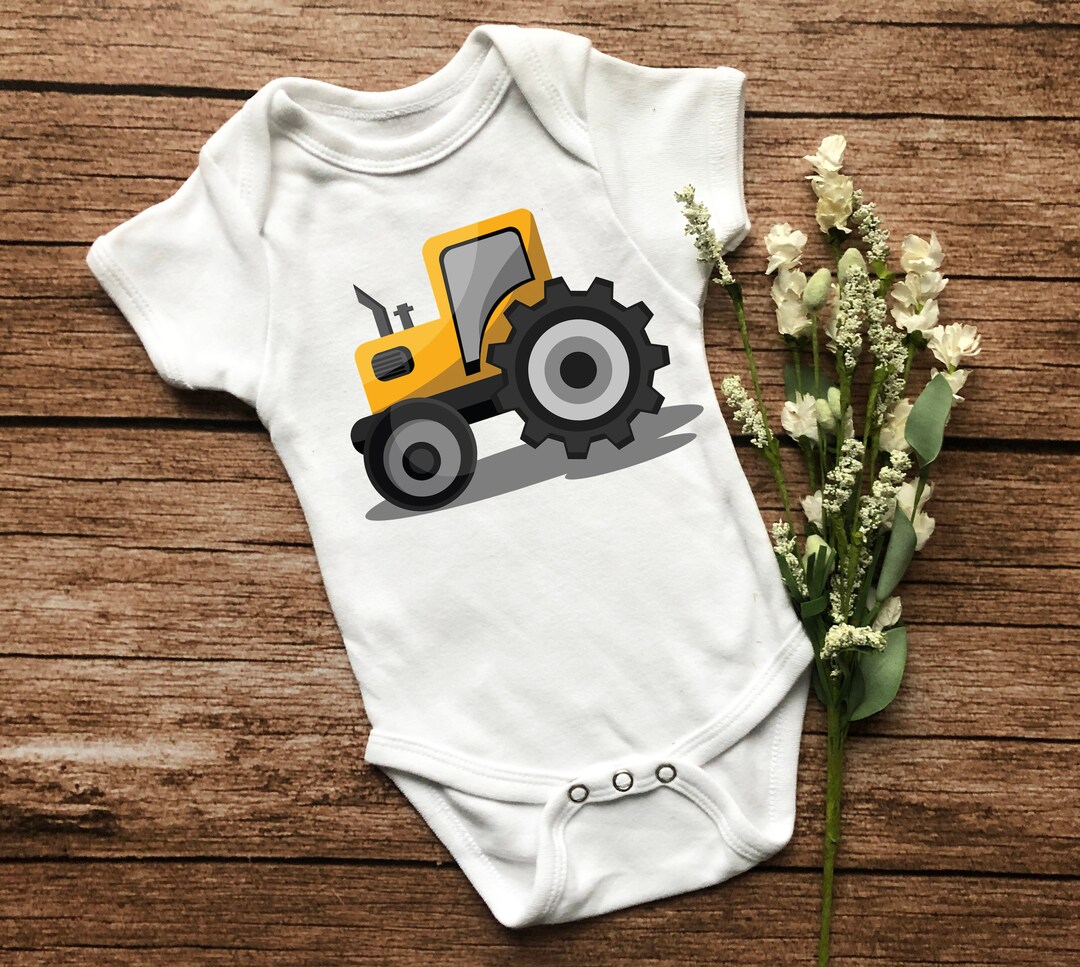Tractor Baby Onesie® Farm Tractor, Announcement, Pregnancy Reveal