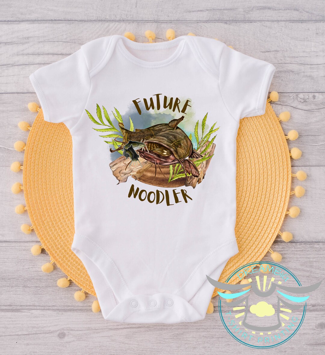 Fishing Onesie® Future Noddler, Cat Fish Fishing Onesie® Nautical, Lake