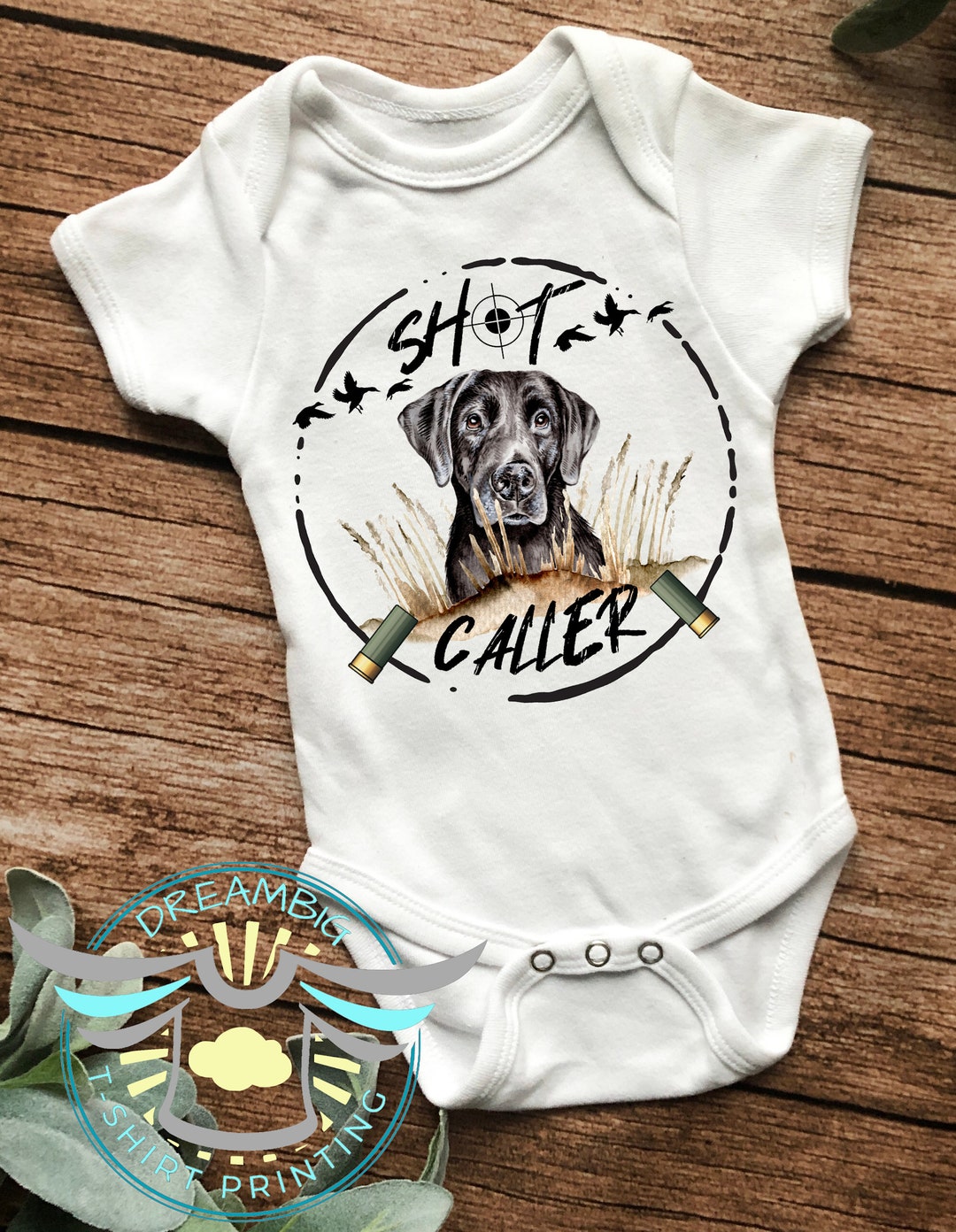 Duck Hunting Baby Onesie® Shot Caller, Hunting Bird Dog, Daddy's Hunting Guide, Duck Call